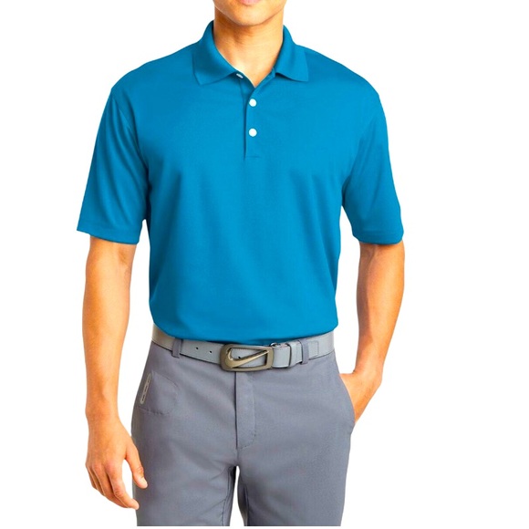 Nike Golf 373807 Dri Fit Mens Blue Short Sleeve Polo Shirt Size M - Picture 1 of 11